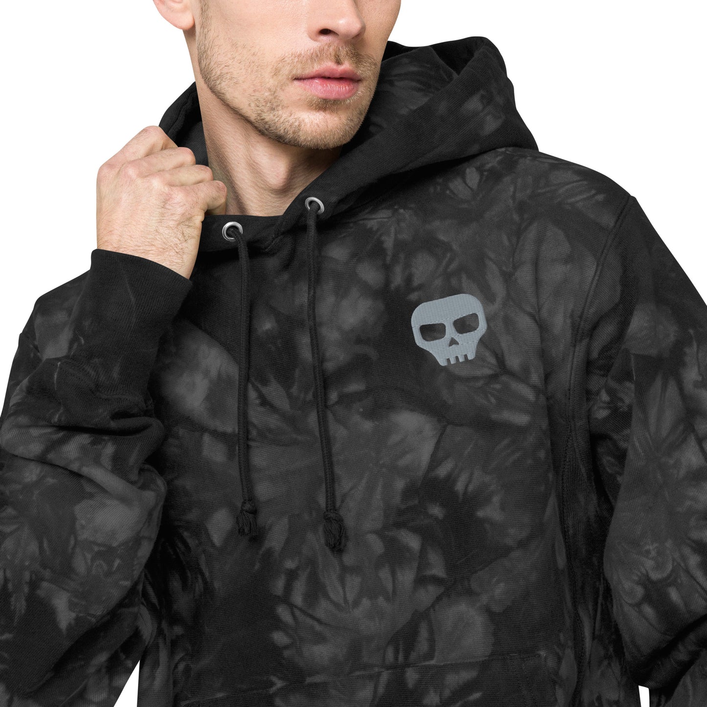 Skull — Unisex Champion tie-dye hoodie